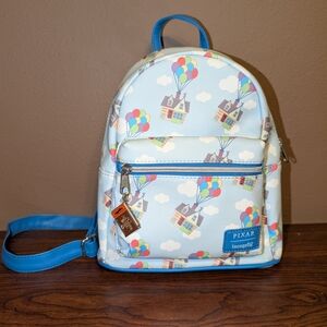 Disney Pixar Loungefly- "Up" Blue Disney Character Mini Backpack